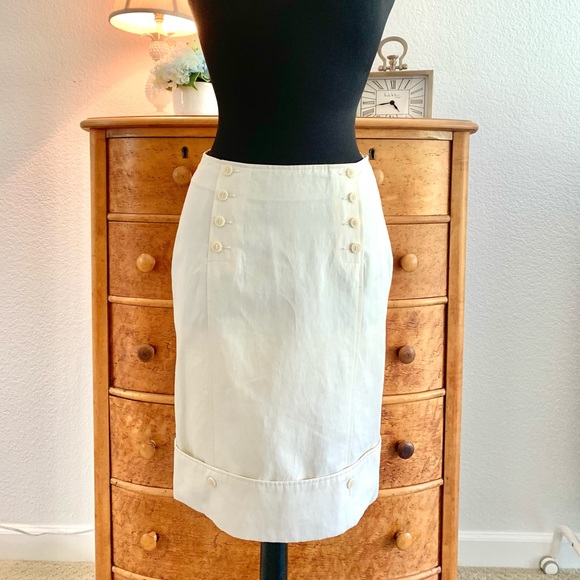 Vintage Pauw Amsterdam Cream Sailor Pencil Skirt - Picture 1 of 14